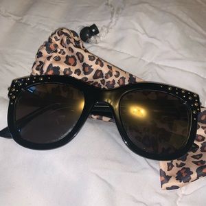 Isaac Mizrahi Studded Wayfarer Sunglasses